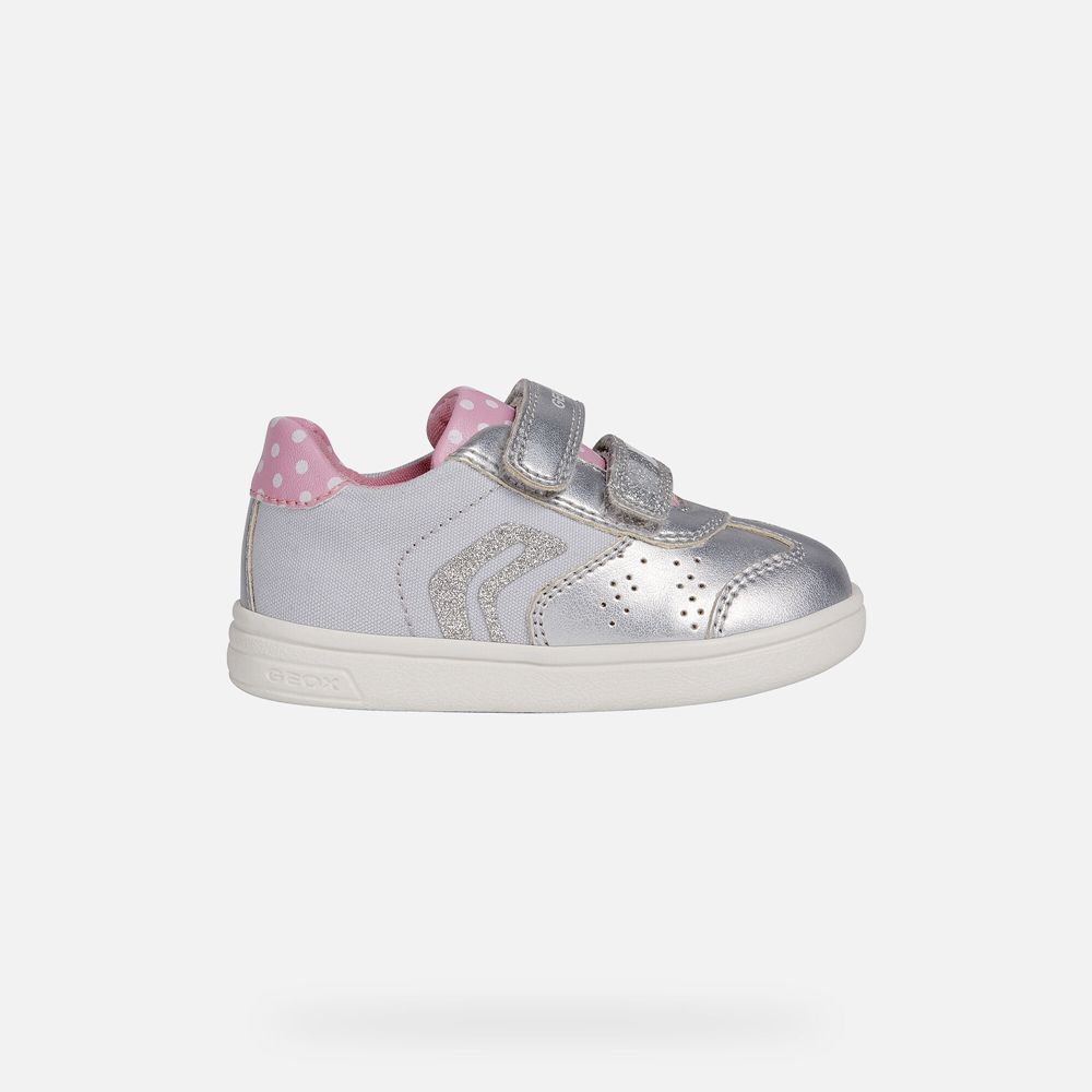 Tenis Geox Bebe Prateadas - Djrock Girl - VZLRD6759